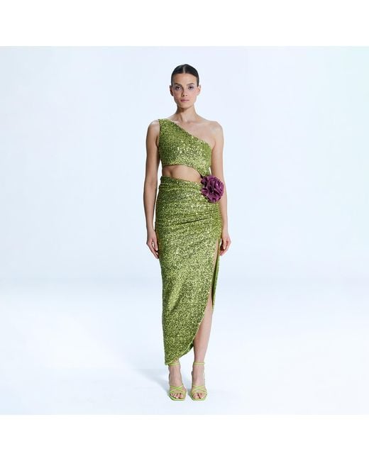 Nur Karaata Green El Patio Dress