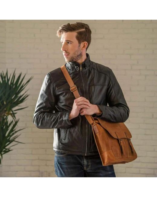 Hides Leather Co. Brown Handmade Leather Messenger Bag, Travel Laptop Briefcase for men
