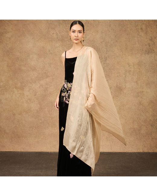 Silk and Bears Natural Champagne Silk Scarf – Hand-Dyed Mulberry Silk Shawl, Wedding & Bridesmaid Wrap