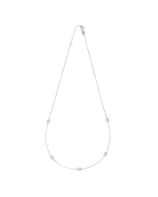 Latelita London Metallic Neutrals Solid 14K Natural Spaced Pearl Necklace