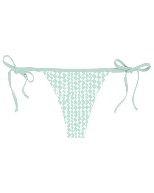 Blackbough Swim Blue Nikki String Cheeky Bottoms Peppermint Jacquard