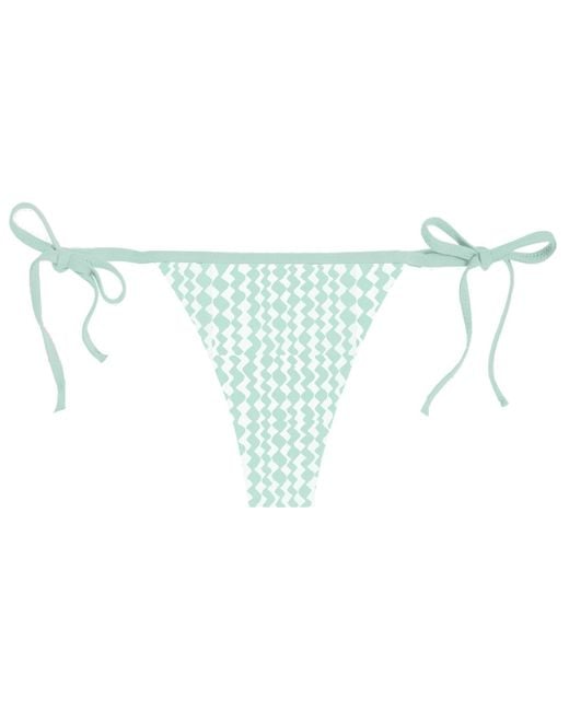 Blackbough Swim Blue Nikki String Cheeky Bottoms Peppermint Jacquard