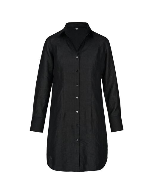 Antra Designs Black The Classic Linen Shirt Dress
