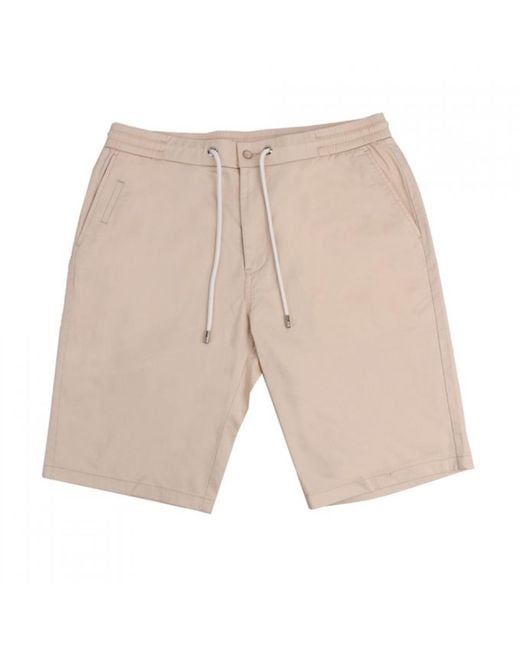 DAVID WEJ Natural Neutrals Plain Drawstring Shorts – Stone for men