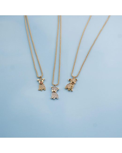 Cloud Haven Metallic Mini Cz Bulldog Pendant Necklace