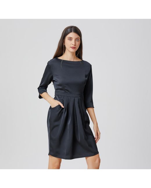 Smart and Joy Black Pegged Dress With Pleats