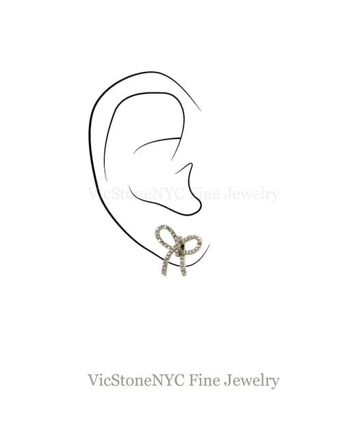 VicStoneNYC Fine Jewelry Metallic Ribbon Stud Sterling Earrings