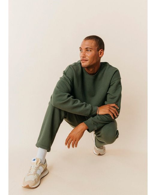 Ocio Leisurewear Green Oversized Crewneck for men