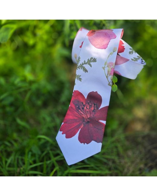 Baines London Purple Love Light Floral Design Satin Suit Tie