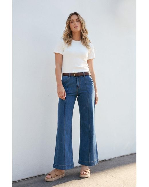 Adrift Clothing Blue Adrift Denim Wide Leg Jeans
