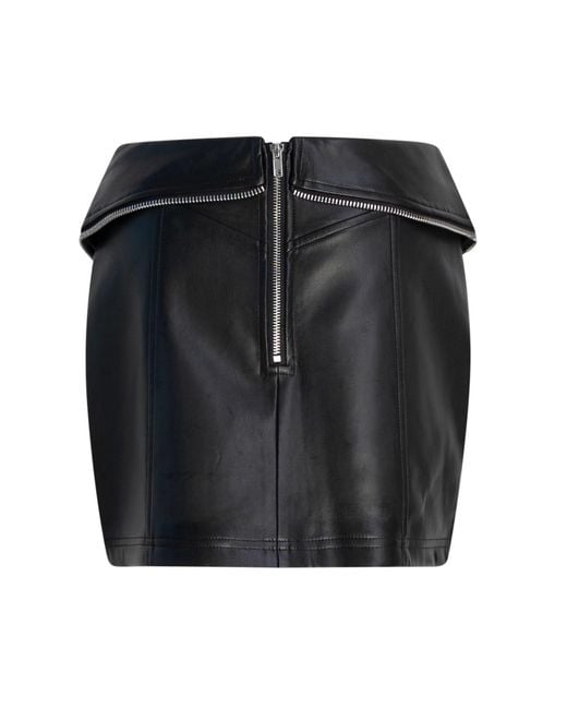 Circular Path Black Mini Biker Vegan Leather Skirt