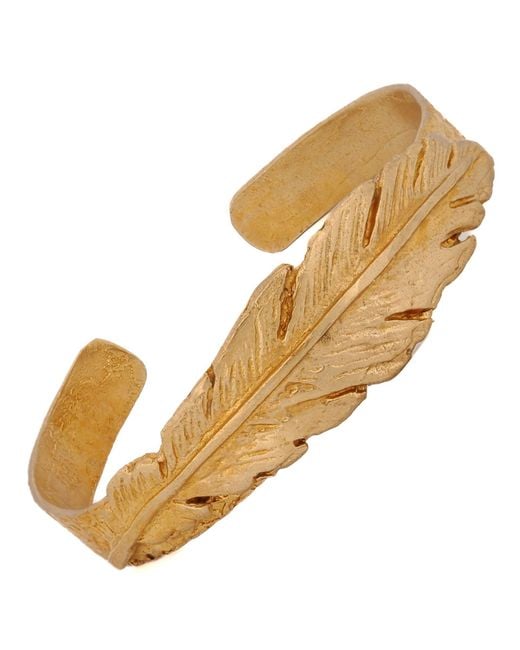 Ebru Jewelry Metallic Cleopatra Leaf Cuff Bracelet