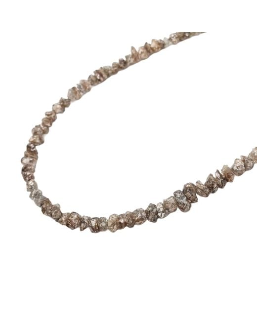 Rahul's Jewels Metallic 17"-19" Adjustable Length Genuine Diamond Rough Strand Necklace