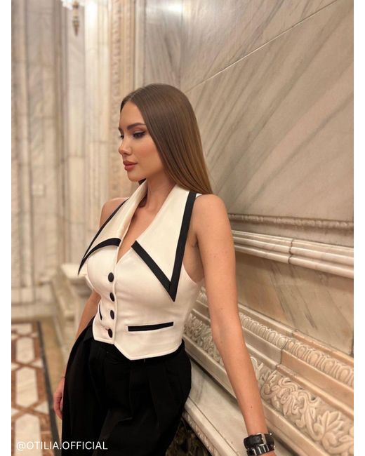 Tia Dorraine Natural Born To Run Cropped Tailored Waistcoat