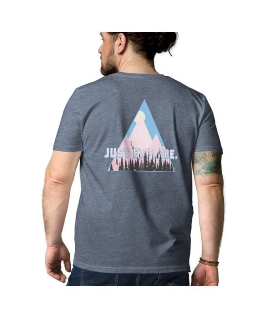 Anchor and Crew Blue Heather Just Explore. Seeker Organic Cotton T-Shirt for men