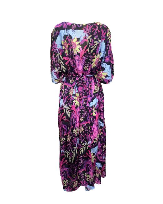Any Old Iron Purple Return Of The Panther Printed Kaftan Maxi Dress