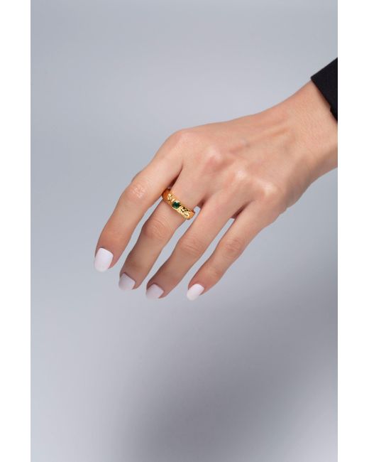 Classicharms Metallic Sylvie Molten Emerald Stackable Ring
