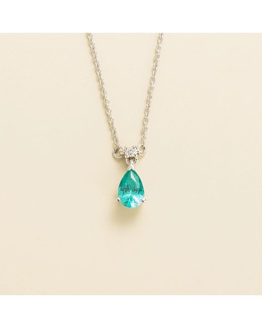 Juvetti Blue Ori Small Pendant Necklace Paraiba & Diamond Set