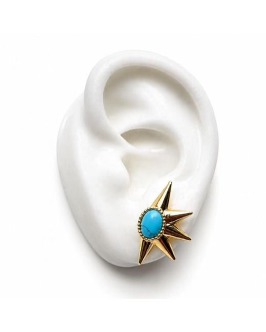 Jagged Halo Jewelry Blue Supernova Stud Earrings Filled