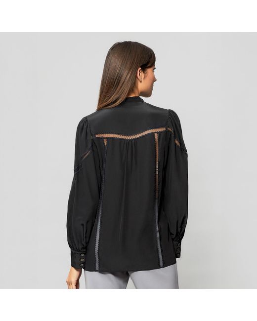 Solgo Atelier Black Alexis Mulberry Silk Blouse