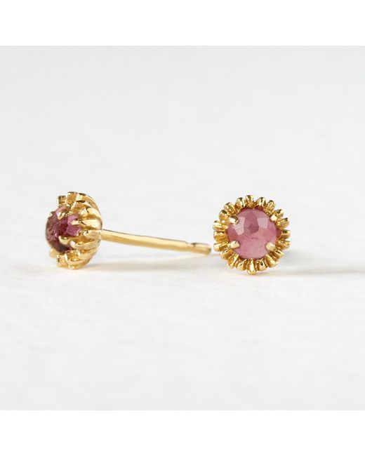 Lee Renee Pink Dahlia Bud Tourmaline Earrings –
