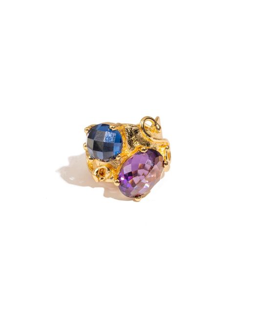 Ebru Jewelry Blue Mystic Duo Amethyst & Sapphire Statement Ring