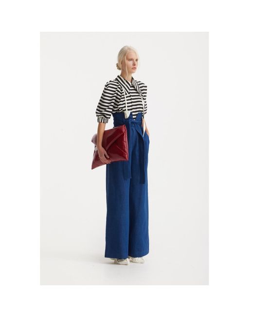 Julia Allert Red Glossy Patent Envelope Clutch Bag