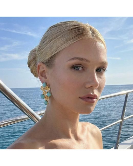 Sibylla Delphica Metallic Azure Blossom Earrings