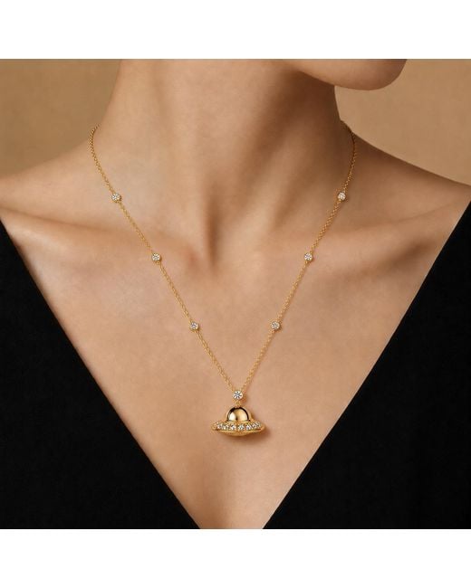 Ormiro Metallic Ufo Necklace