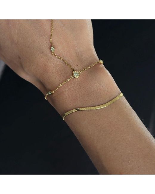 Mickey's Girl Metallic Slim Herringbone Bracelet