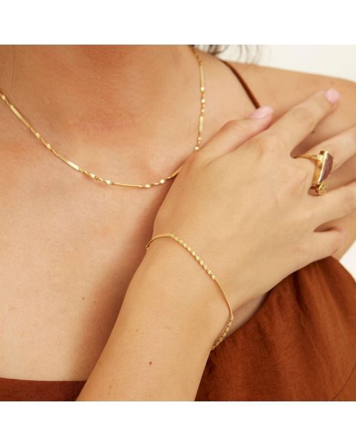 Spero London Metallic Half Twisted Sterling Chain Necklace And Bracelet Set