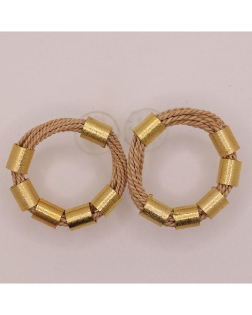 Nart Nature Making Art Metallic The Rings Buriti Natural Fiber Earrings