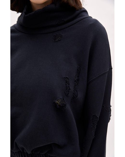 Pcfg Black Destroyed High Neck Sweat