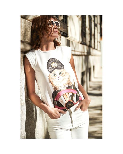 The Extreme Collection White Cotton T-shirt Audrey