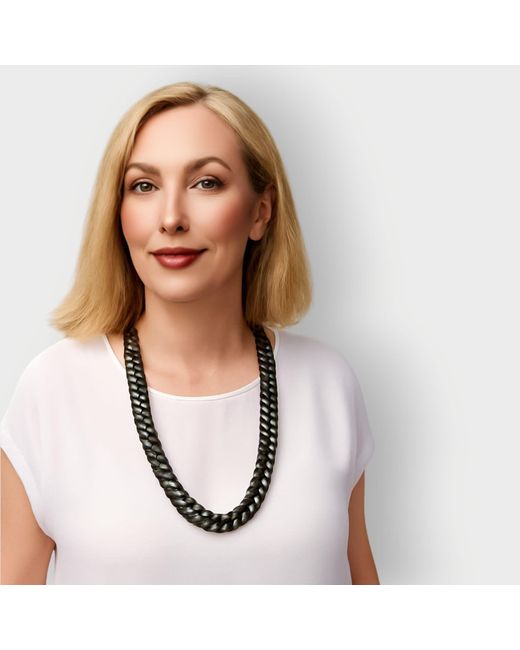 Sylvia Piechulla Black Chunky Aluminium Chain Necklace
