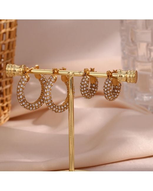 Olivia Le Metallic Sloan Cubic Zirconia Hoops