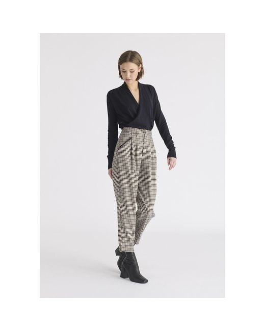 Paisie Blue Long Sleeve Knitted Wrap Top