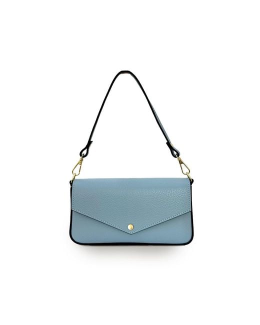 Apatchy London Blue The Munro Sky Leather Shoulder Bag