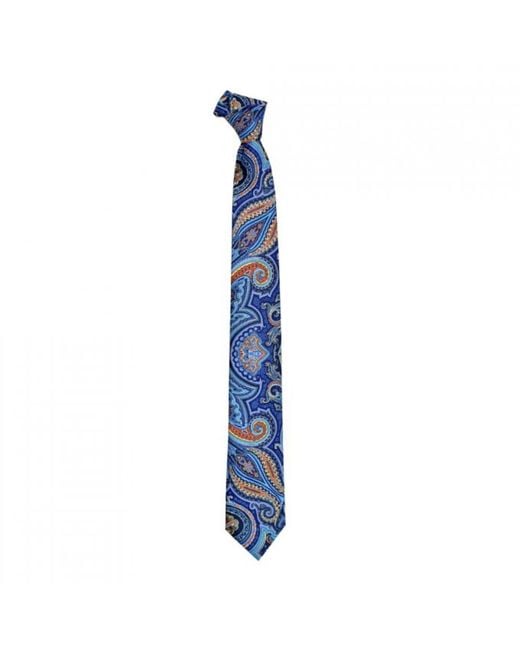 DAVID WEJ Blue Paisley Printed Tie – for men