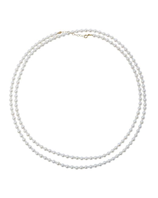 Bombyx House Metallic Birthstone April Pearl Moonstone Double Long Necklace