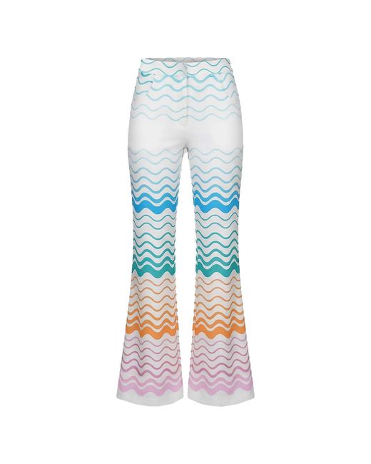 LOVEIST STORE Blue Solana Printed Flared Trousers
