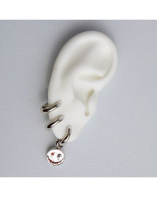 Kasun White Smile Hoop Earrings – February – Amethyst –