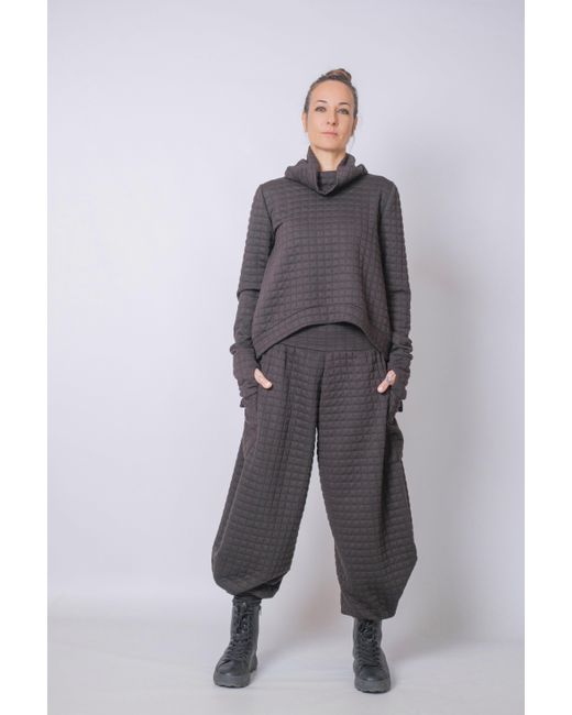 Yogi8Apparel Black The Grid Funnel Neck Top
