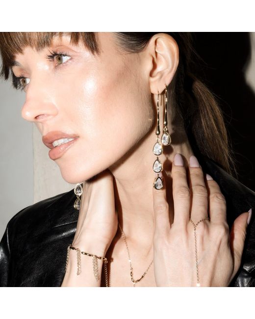 Studio Baloge Metallic Suspendue Goutte Earrings Long