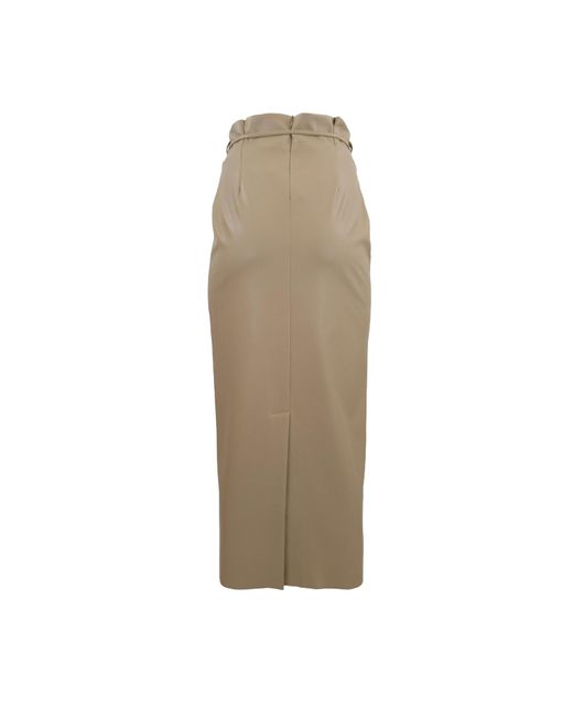 Theo the Label Natural Neutrals Hera V-leather Skirt
