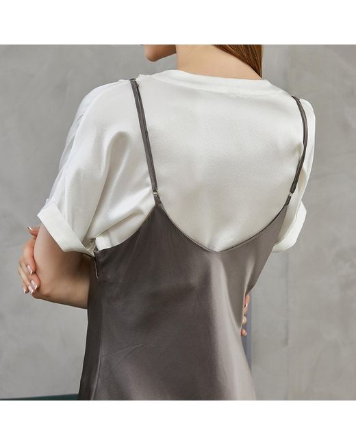 Soft Strokes Silk Brown River Nymph Pure Silk Slip Dress