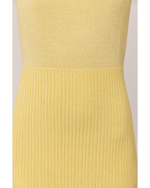 Andreeva Yellow Butter Metallic Knit Dress