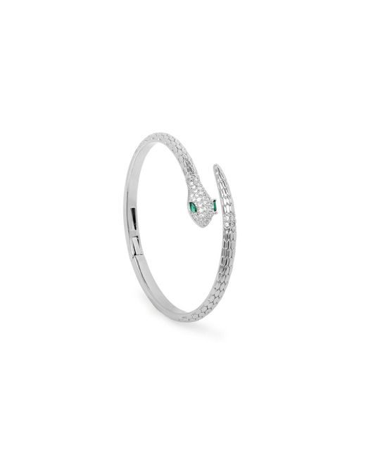 Saachi Metallic Serpent Sparkle Hinged Cuff
