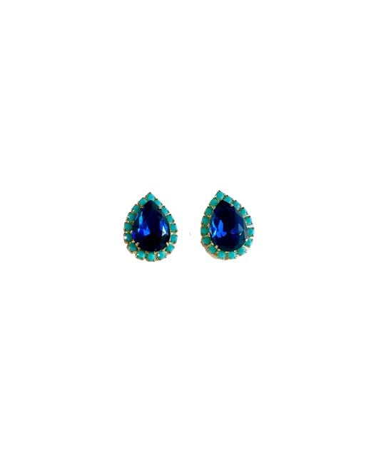 The Pink Reef Blue Pear Stud