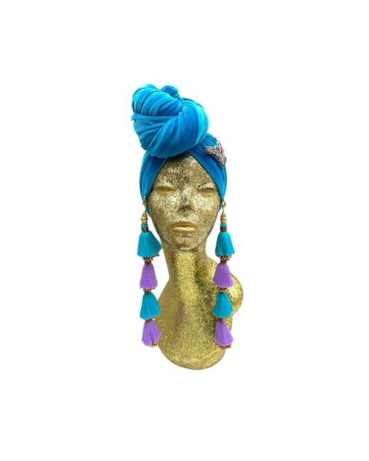 Julia Clancey Blue Azure Butterfly Dorado Turban